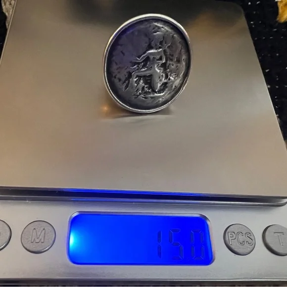 ❤️ Silpada Sterling Silver Retired Roman Medallion Coin Ring Sz8 Statement R1901 - Picture 10 of 16